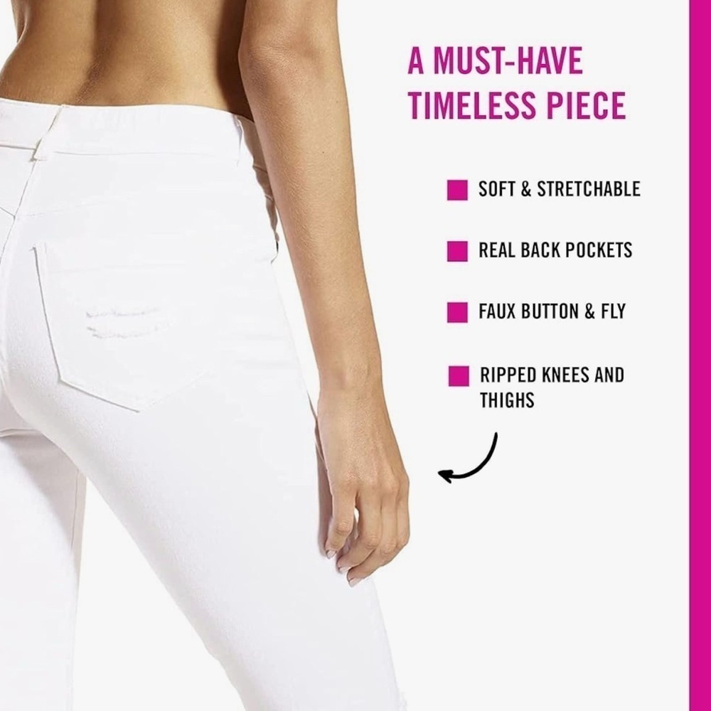 HUE White denim leggings - Picture 3 of 5